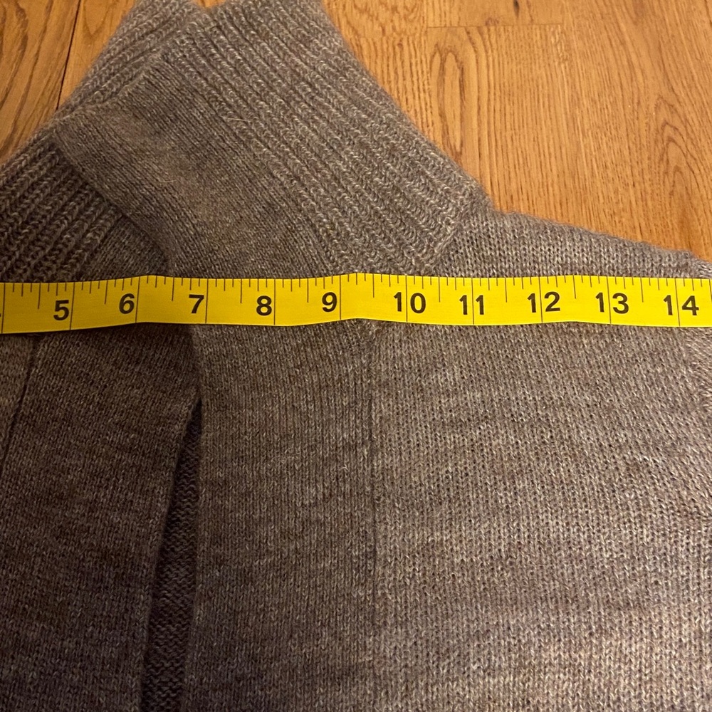 J.Crew alpaca wool collared  open-front brown/taupe cardigan sweater M - Picture 11 of 16